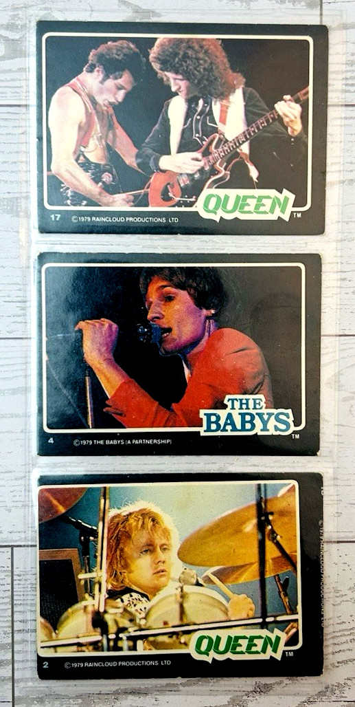 Vtg QUEEN & THE BABYS Rock Band Promo Trading Card 1979 RAINCLOUD Lot  0f 3