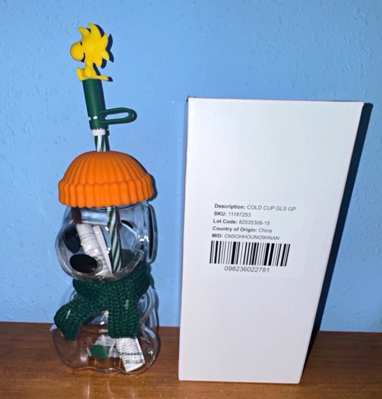Best Seller Authentic Starbucks x Peanuts Snoopy Bearista Glass Cup