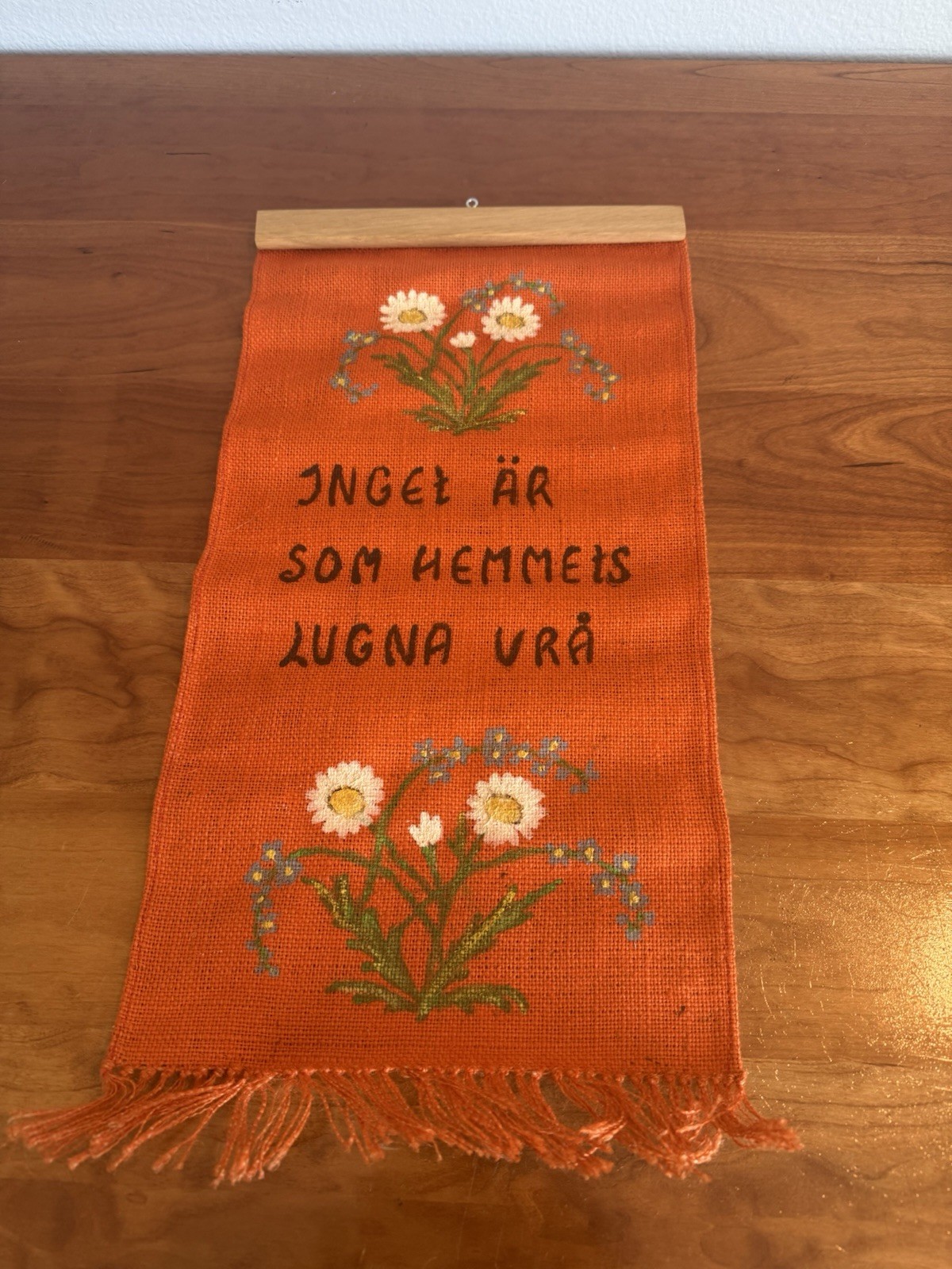 Swedish Vintage Linen wall hanging 1960's 1970's Northern Sweden mint lovely Swedish Vintage Linen wall hanging 1960's 1970's Northern Sweden mint lovely