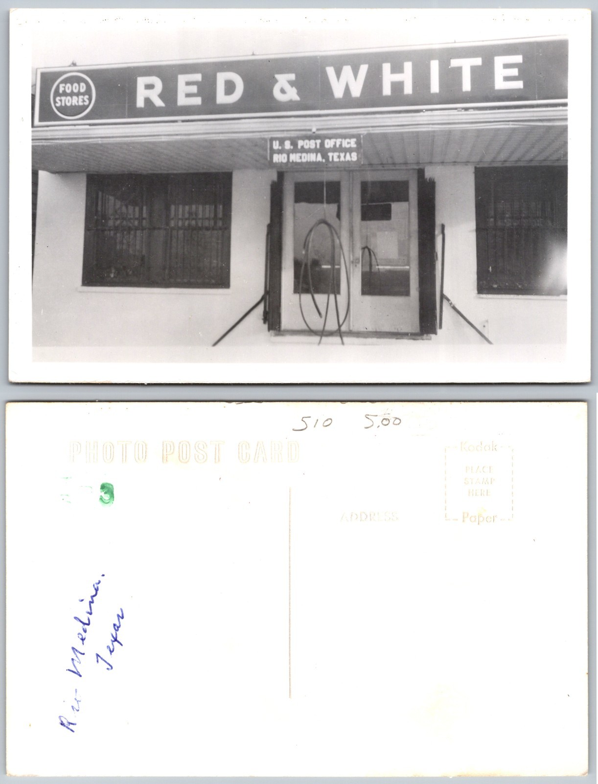 RPPC Red And White Store Rio Medina TX Photo Postcard RPPC Red And White Store Rio Medina TX Photo Postcard