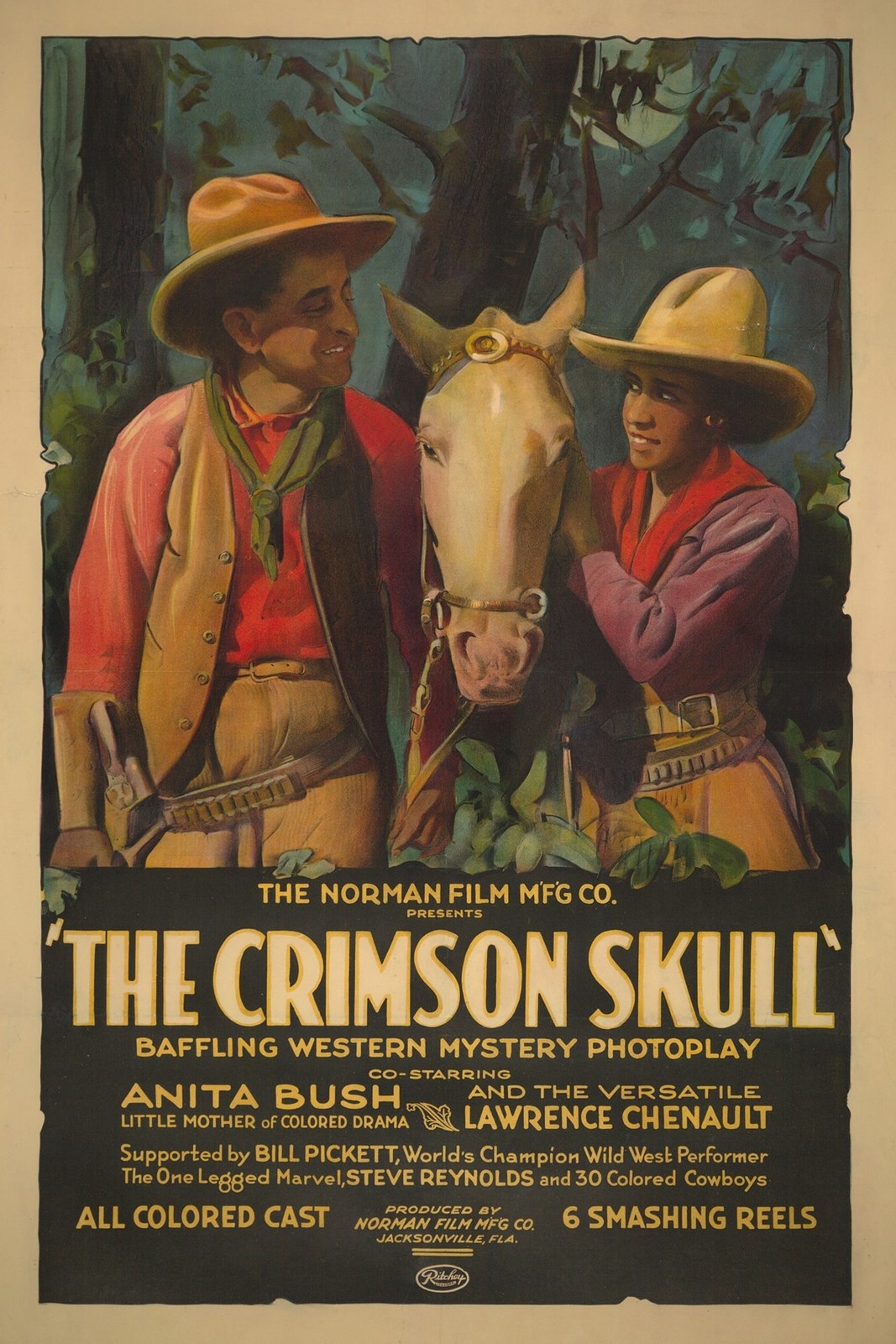 🌟 The Crimson Skull (1922) Western Movie Poster - 24x36” - Premium Matte Paper
