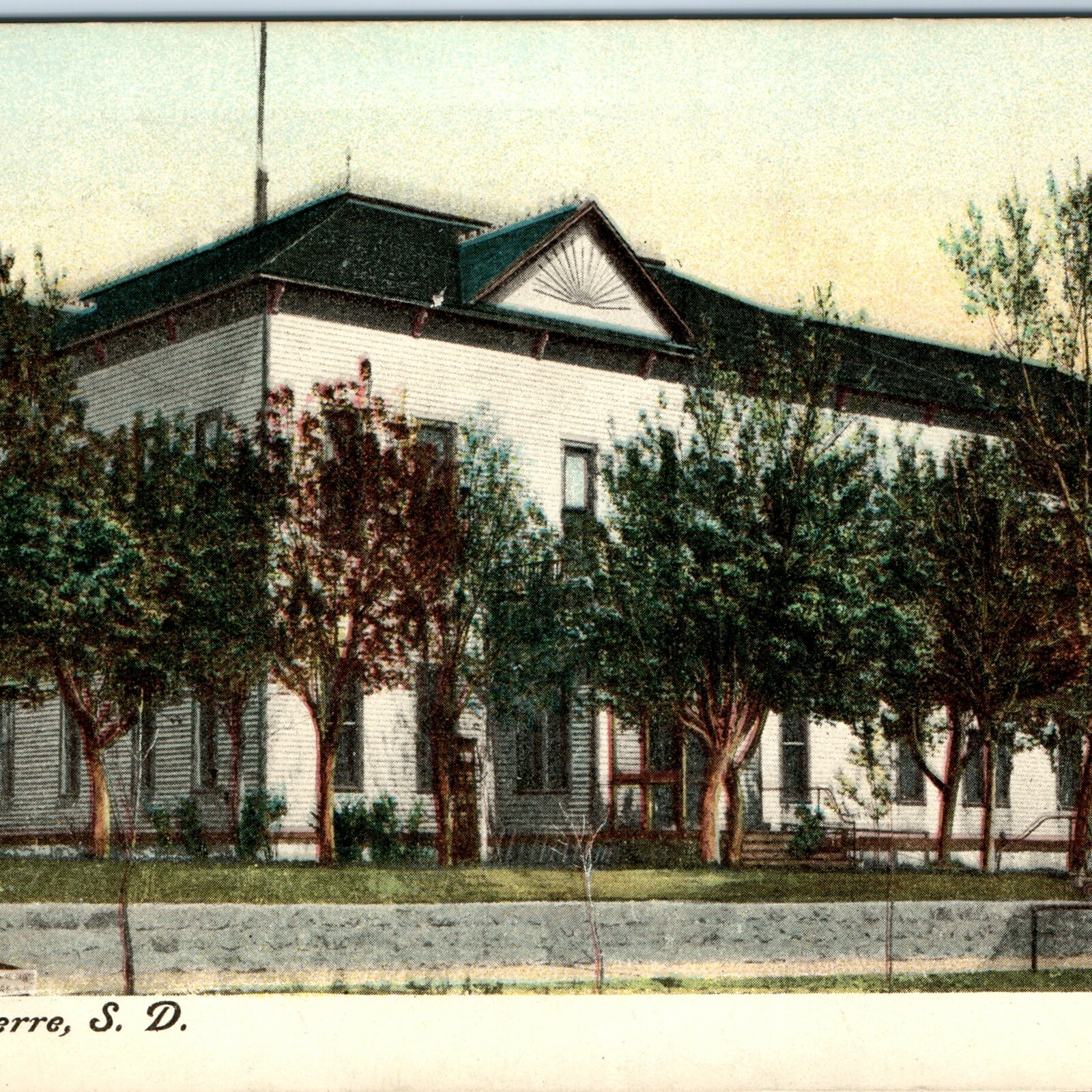 c1900s Pierre SD Old First Capitol Building Postcard South Dakota Coat of Arms c1900s Pierre SD Old First Capitol Building Postcard South Dakota Coat of Arms