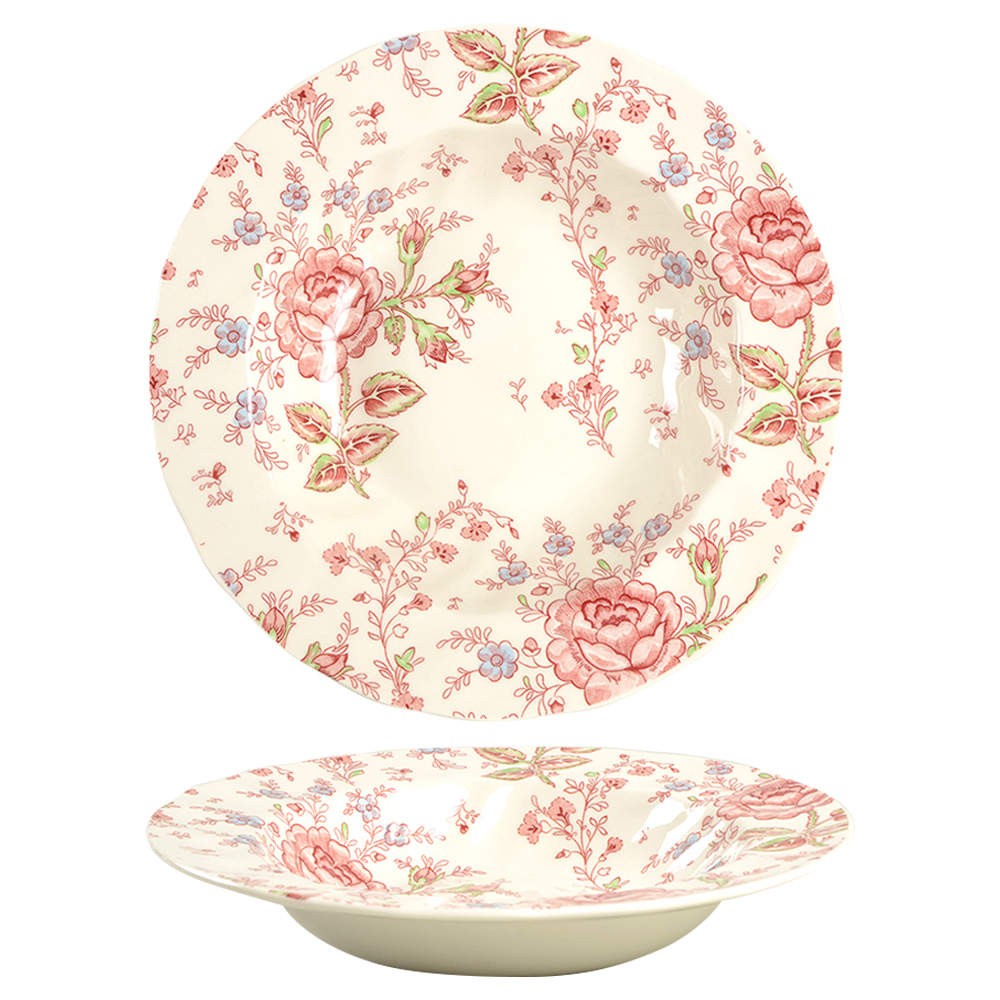 Johnson Brothers Rose Chintz Pink  Rimmed Soup Bowl 6505660
