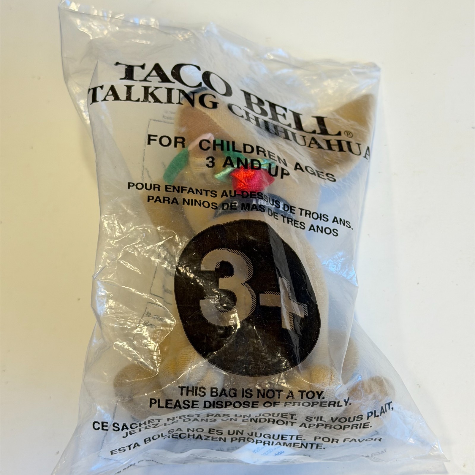 Taco Bell Talking Chihuahua Plush Sealed Yo Quiero 90s Applause Toy