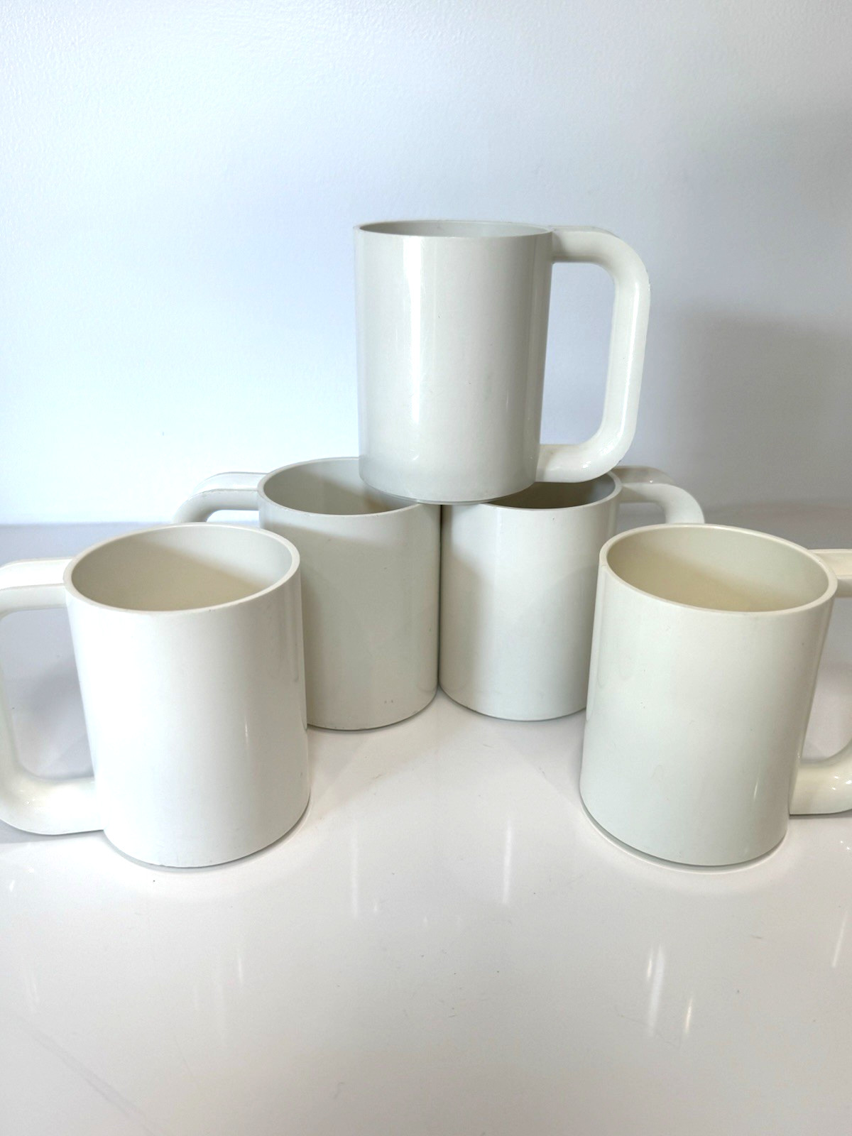 Heller Massimo Vignelli Melamine MAXMug Set of 5 Vintage White USA