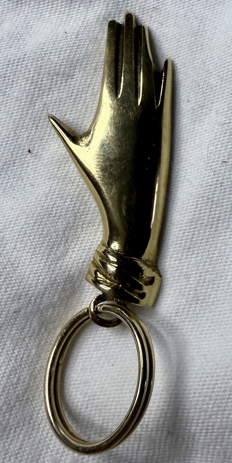 Vintage Werkstätte Carl Auböck Vienna Solid Brass Hand Keychain / Keyring Signed