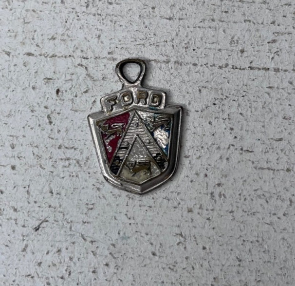 VTG 1950s 1960s Ford Crest Key Ring Fob Accessory Charm
