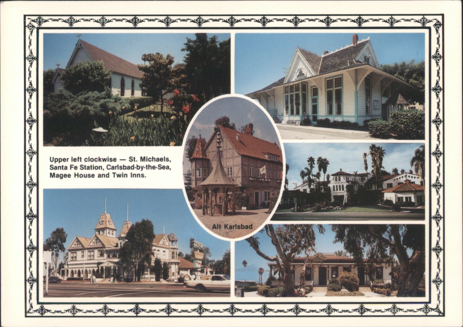 Carlsbad, California CA Carlsbad, CA: Historic Landmarks Postcard, Continental