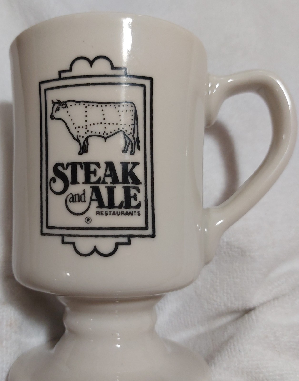 VTG Shenango China Steak & Ale Restaurants Ceramic Pedestal Coffee Mug