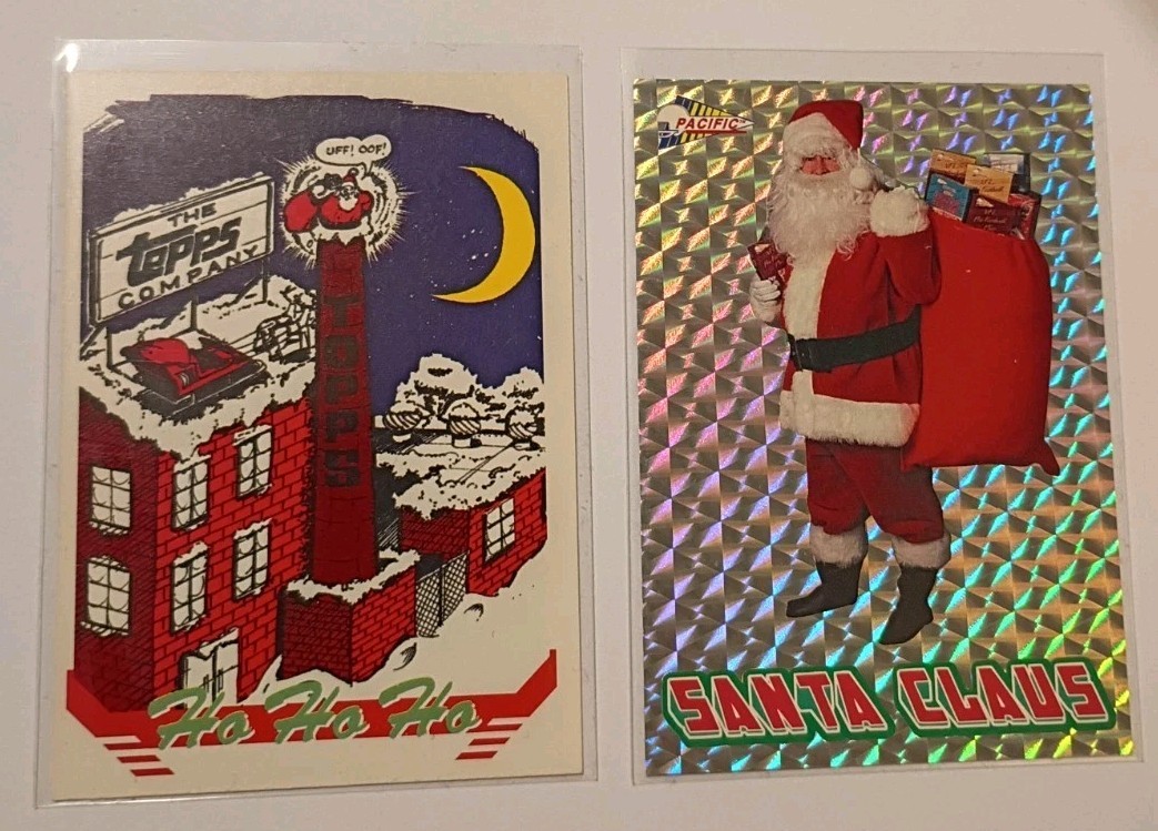 Topps Santa Claus 1993 Holiday Trading Cards Set of 2