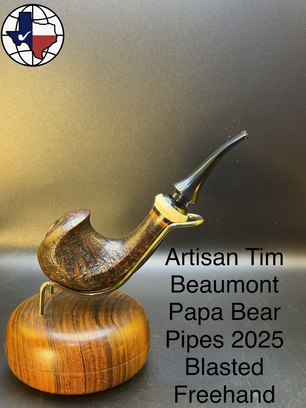 Artisan Tim Beaumont Papa Bear Pipes 2025 Blasted Freehand Tobacco Pipe