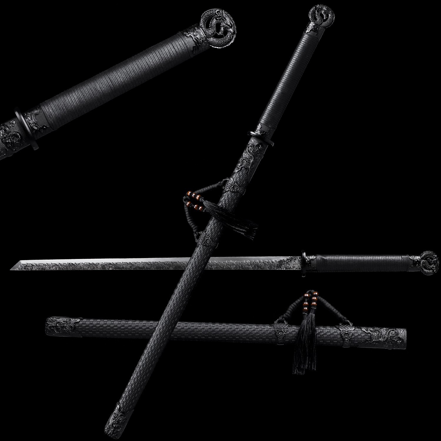 40'' Handmade Straight Ninja Stick Functional Sword 9260 Spring Steel Ninjato