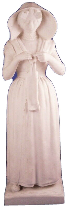 Antique Sevres Unglazed Porcelain Knitting Lady Figurine Figure Porzellan Figur