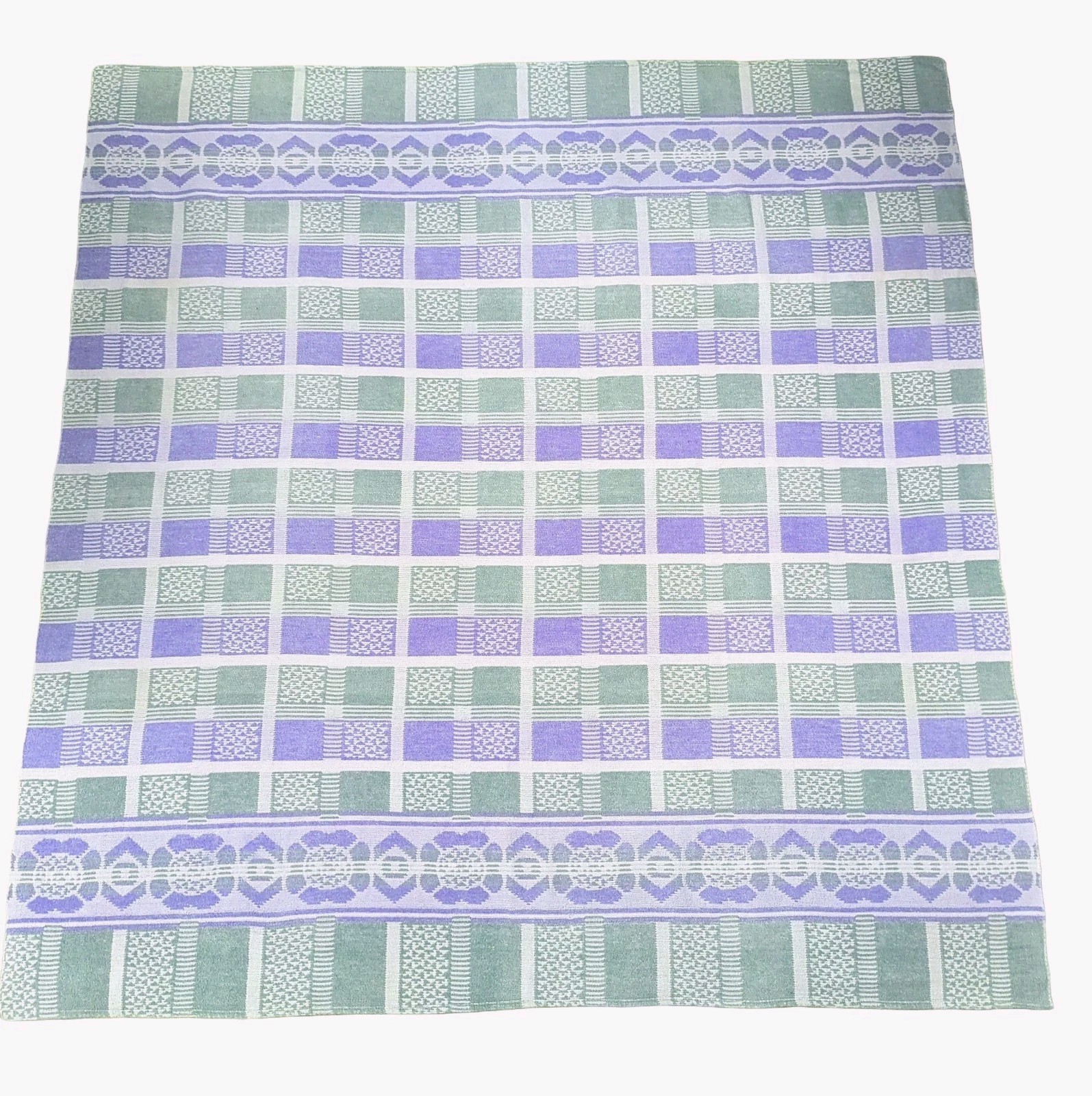 Vintage 1930\'s Beacon or Beacon Style Reversible Coton Camp Blanket EUC Lavender