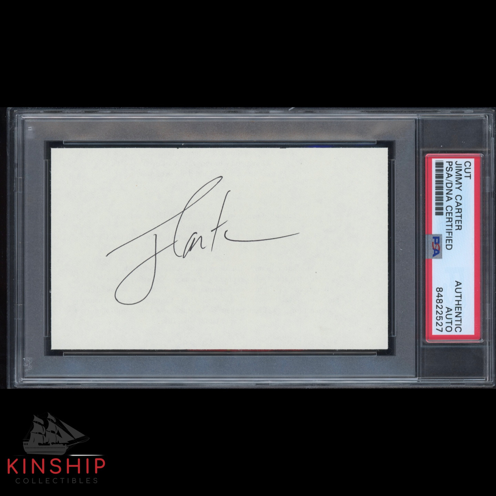 President Jimmy Carter signed 3x5 Cut PSA DNA Slabbed Auto C1705
