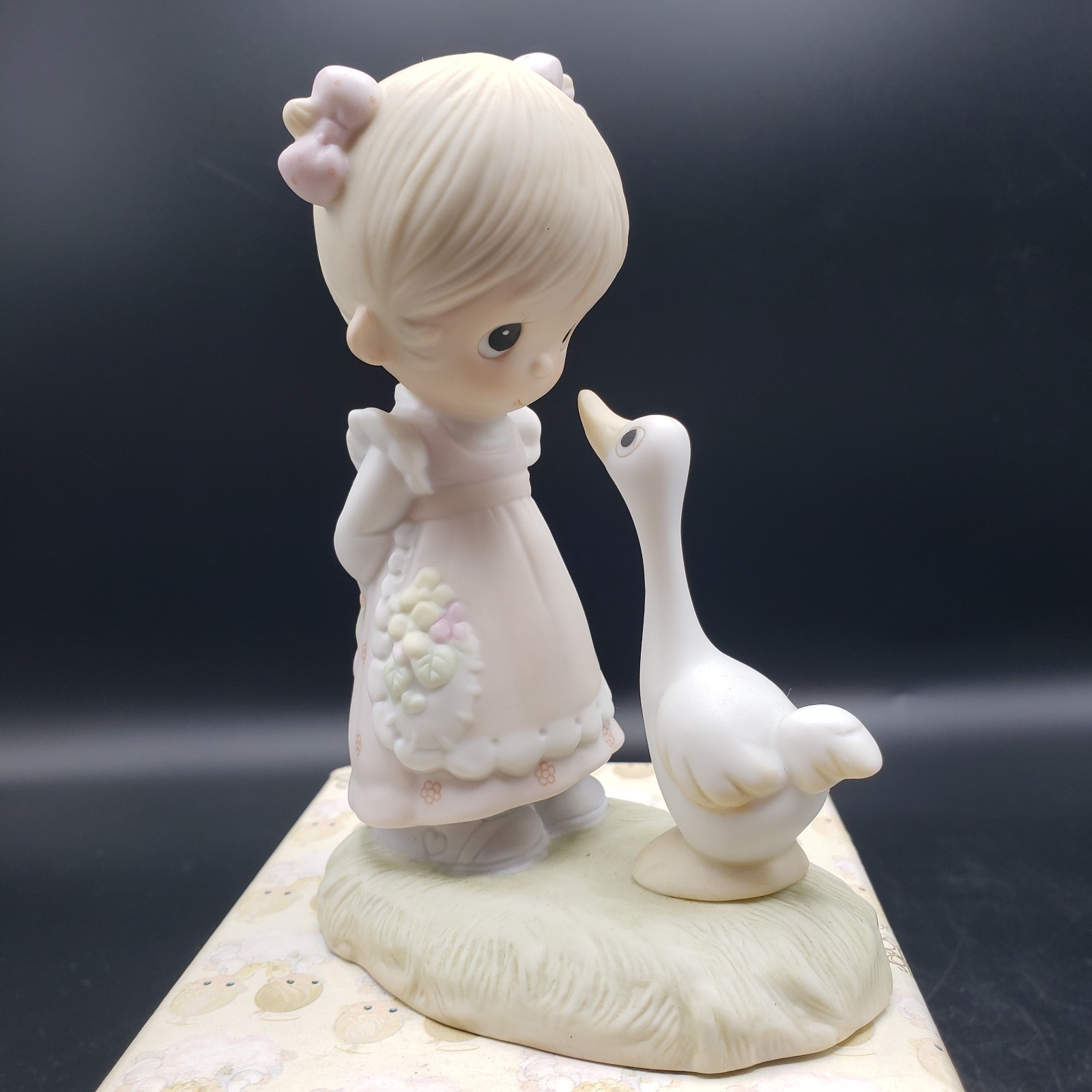 1978 Precious Moments Make a Joyful Noise Girl Duck Porcelain Figurine E1374 NIB