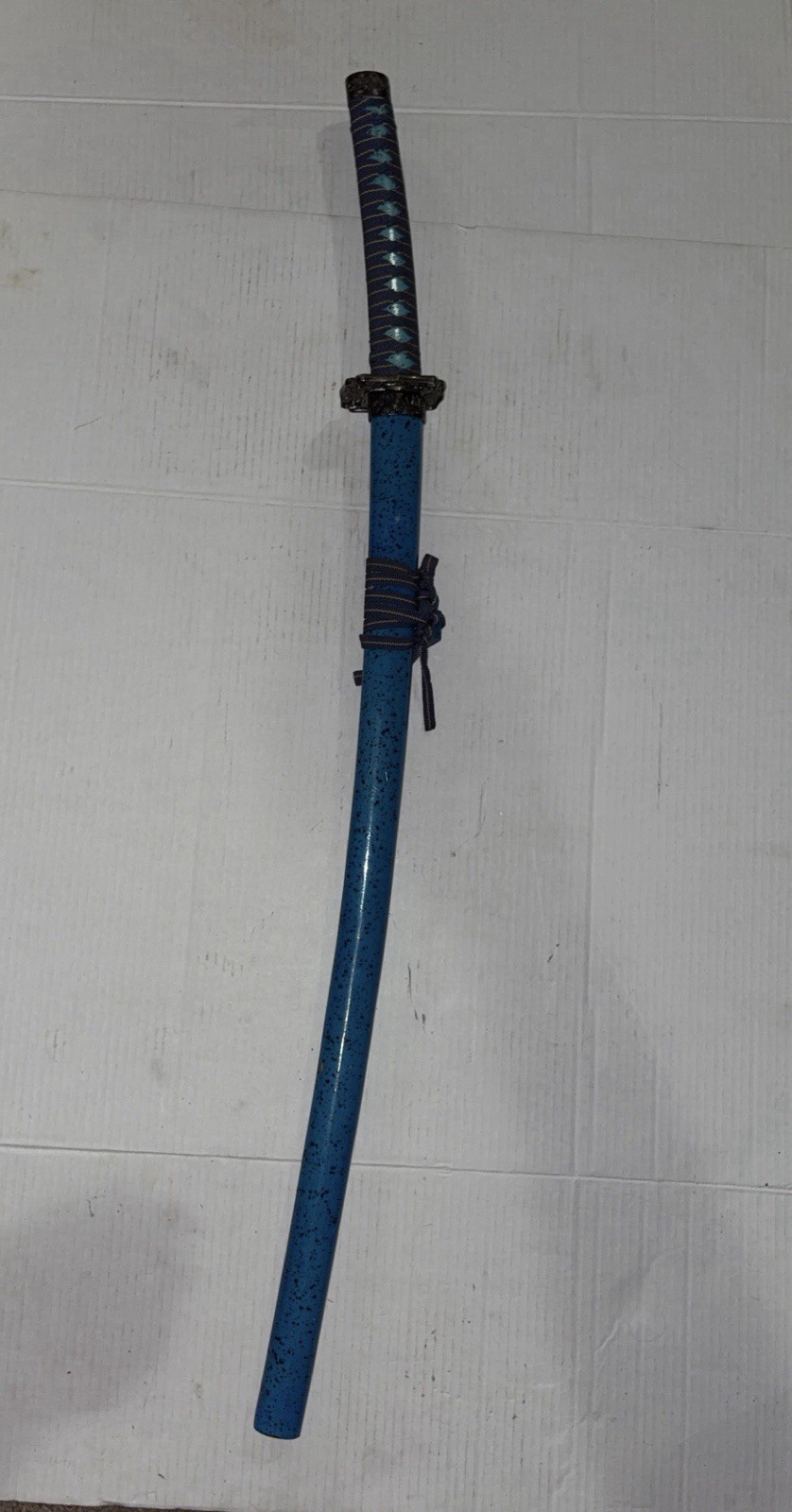 Vintage Midnight Warrior Katana Japanese 37.5” (Shaky Blade) Blue Speckle