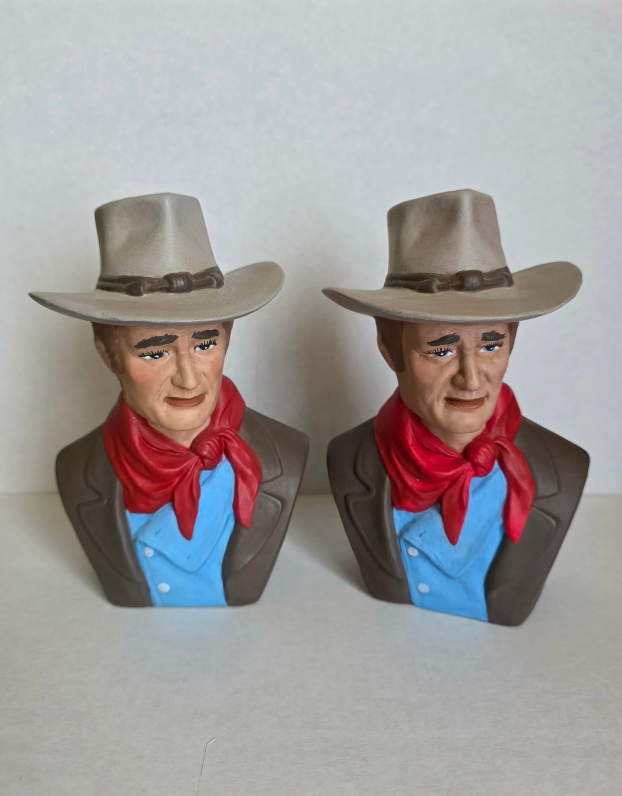 HTF Large John Wayne by Jean Grief 1990s Salt and Pepper Shakers (As Is)