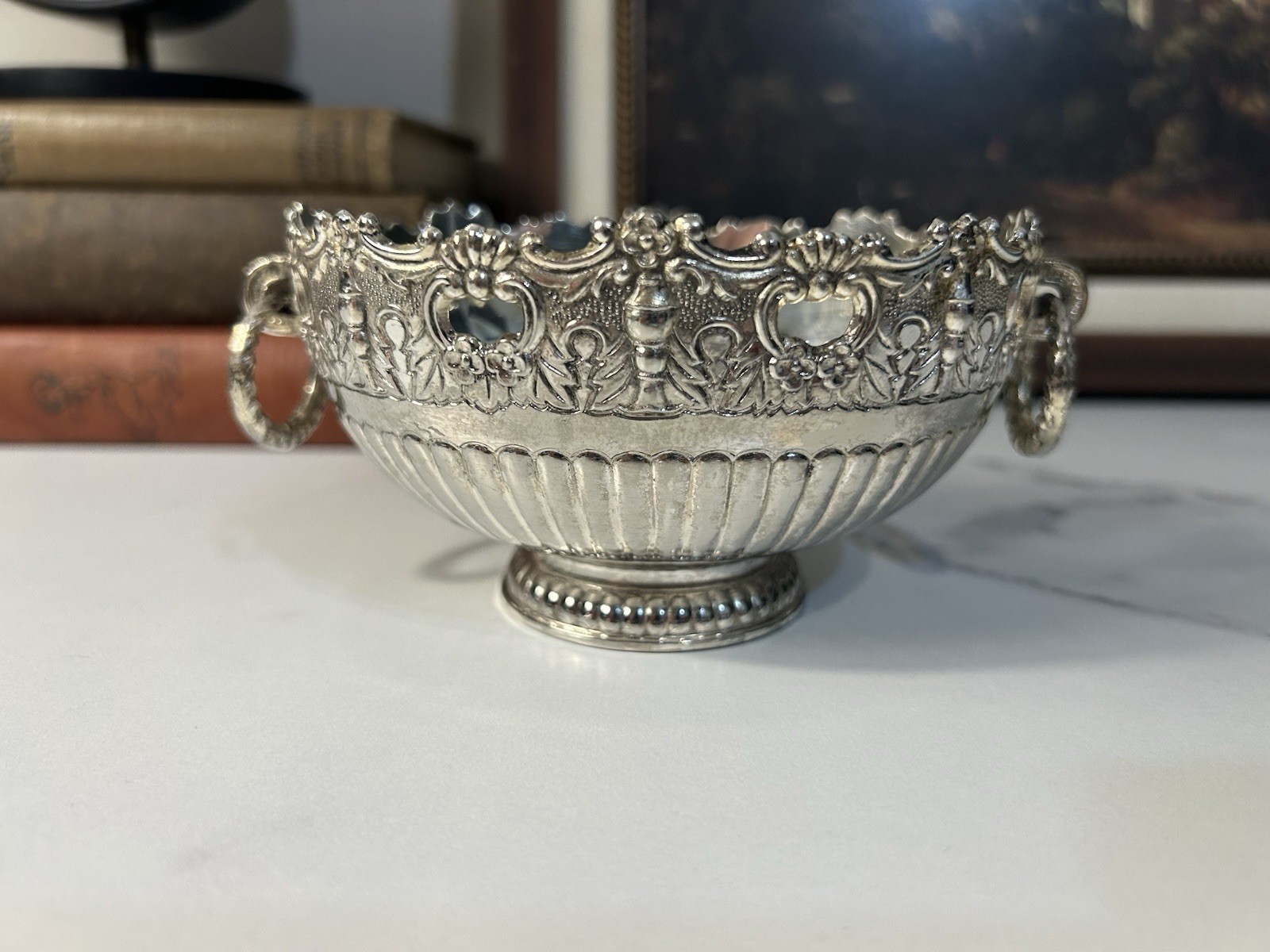 Vintage F.B. Rogers Silver Plated Bowl With Handles 2.25 Inches Tall Vintage F.B. Rogers Silver Plated Bowl With Handles 2.25 Inches Tall