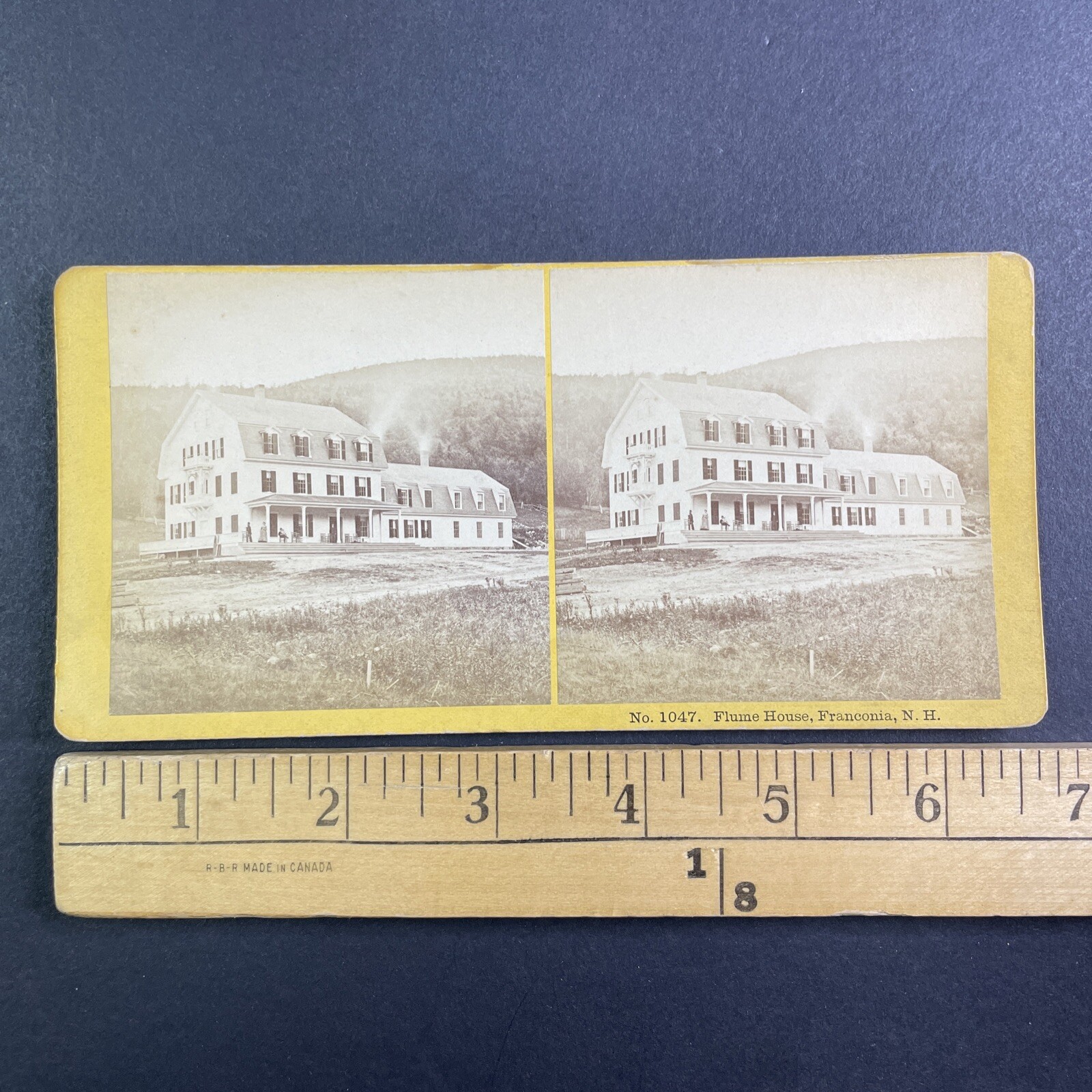 Flume House Franconia NH Stereoview Kilburn Brothers 1870s Hotel New Hampshire