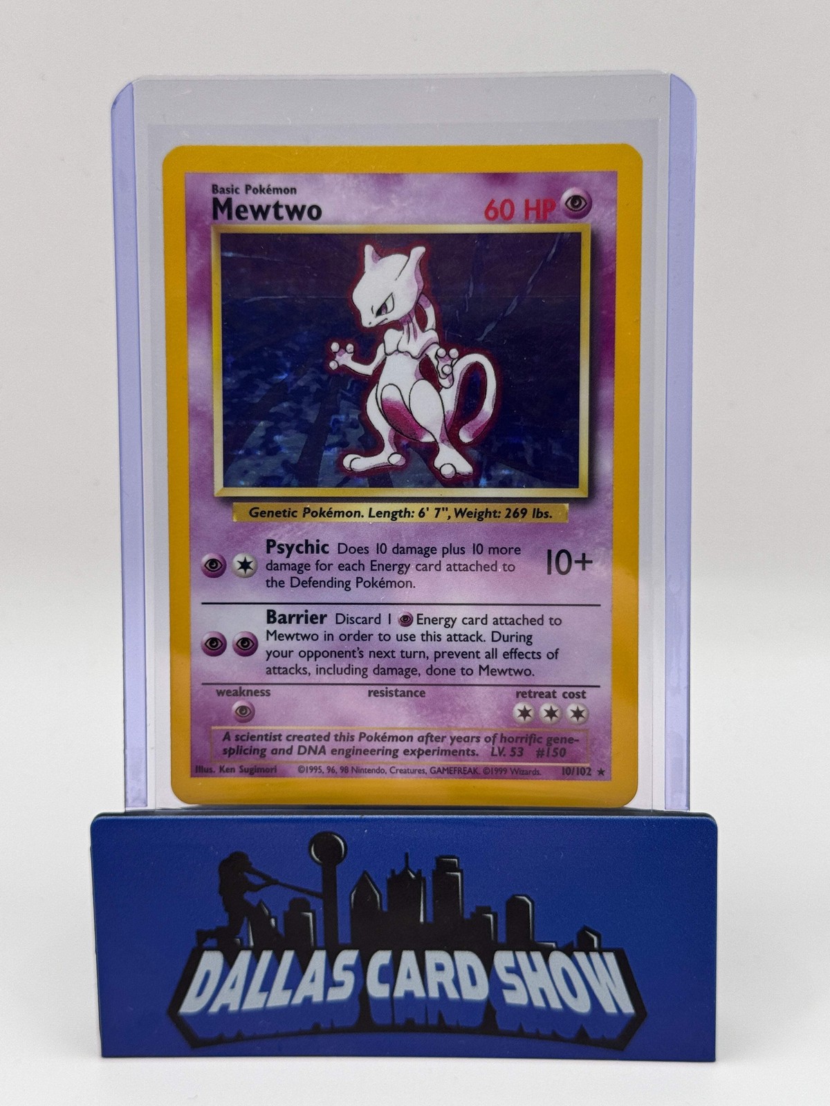 1999 Pokemon - Mewtwo (Holo) - 10/102 Base Set Unlimited LP