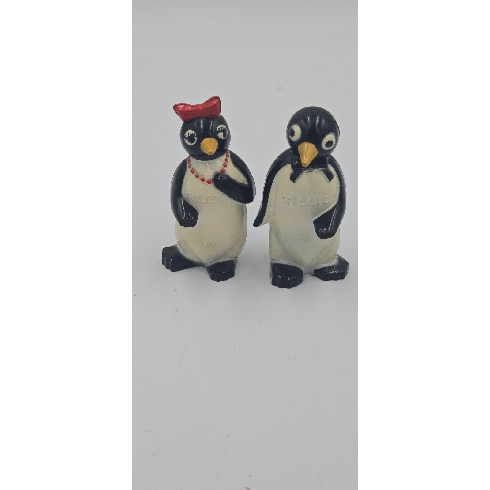 Vtg 1950s Kool Cigarettes Willie Millie Penguin Salt Pepper Shakers F&F (