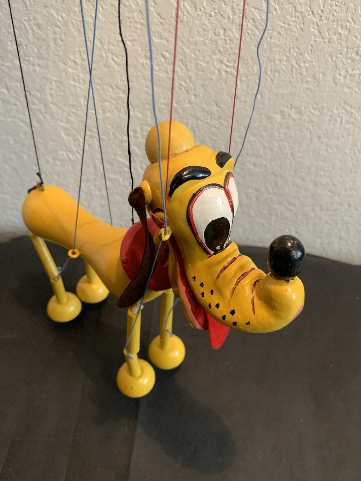 Vintage Pelham Puppets Disneys Pluto Made In England W/ Original Box - Wooden