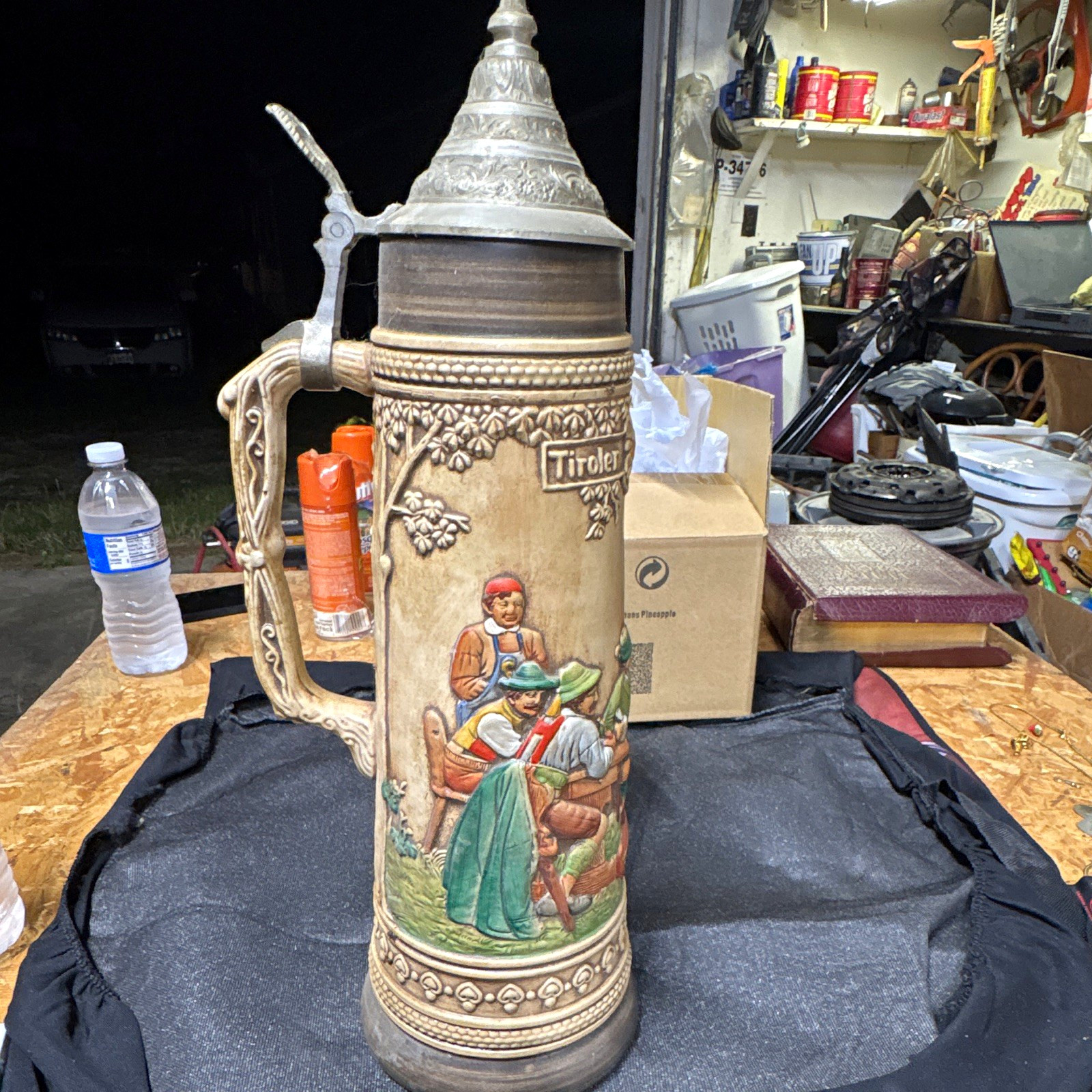 Schmid Germany Lidded Beer Stein Tiroler Leben Breweriana Stein