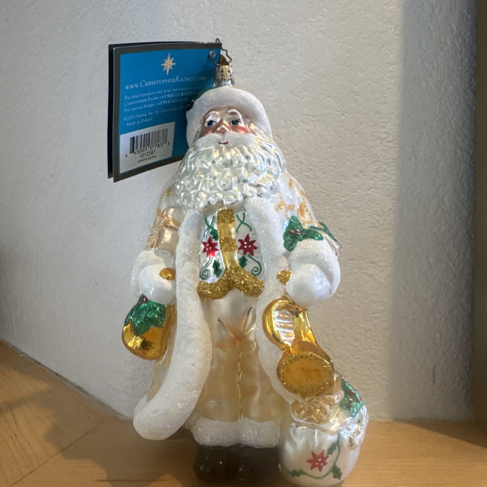 Christopher Radko Santa Christmas Ornament C. 2005, Santa Song. Made In Poland