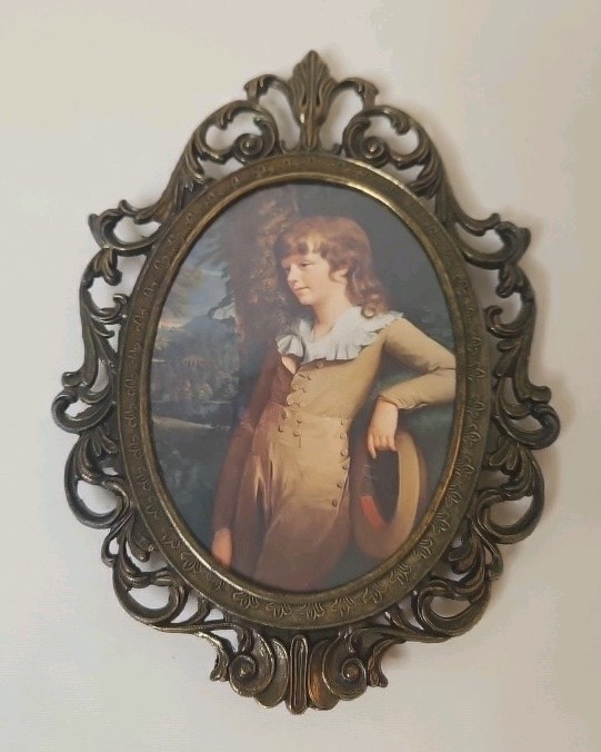 Vintage Oval Portrait Metal Frame Made In Italy By Thomas Law