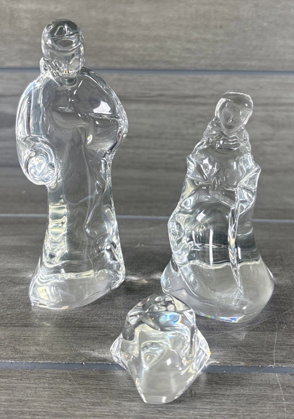 Vintage Waterford Crystal Nativity Collection 3 Pc Holy Family Set Figurines Vintage Waterford Crystal Nativity Collection 3 Pc Holy Family Set Figurines