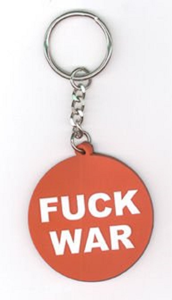 Kirsten Easthope F@@K WAR High Quality Rubber KEYCHAIN 1.75 Individual Packaging