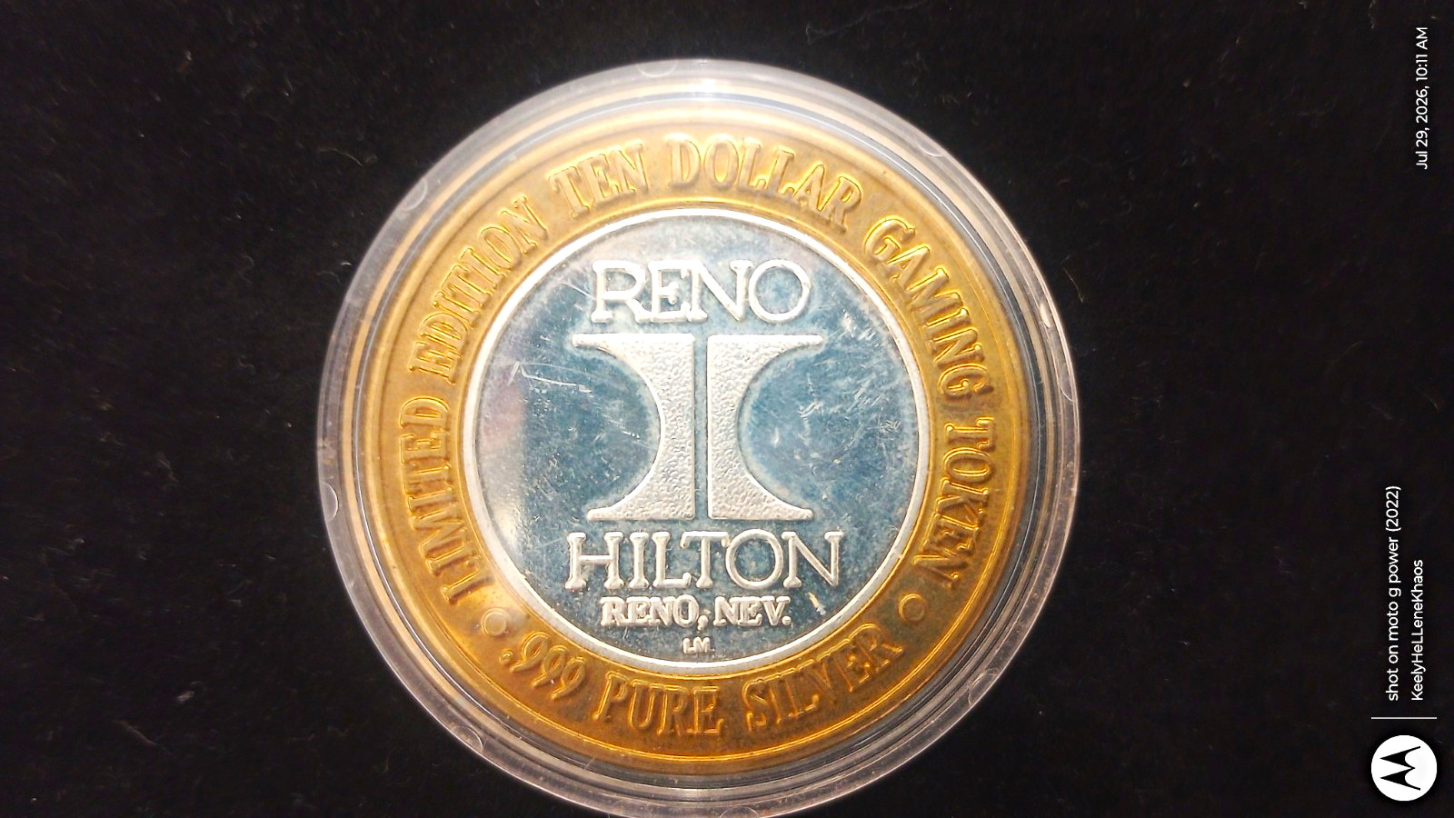 Reno Hilton Casino $10 Limited Edition Gaming Token T-6 Texan 1999 Two-Sided