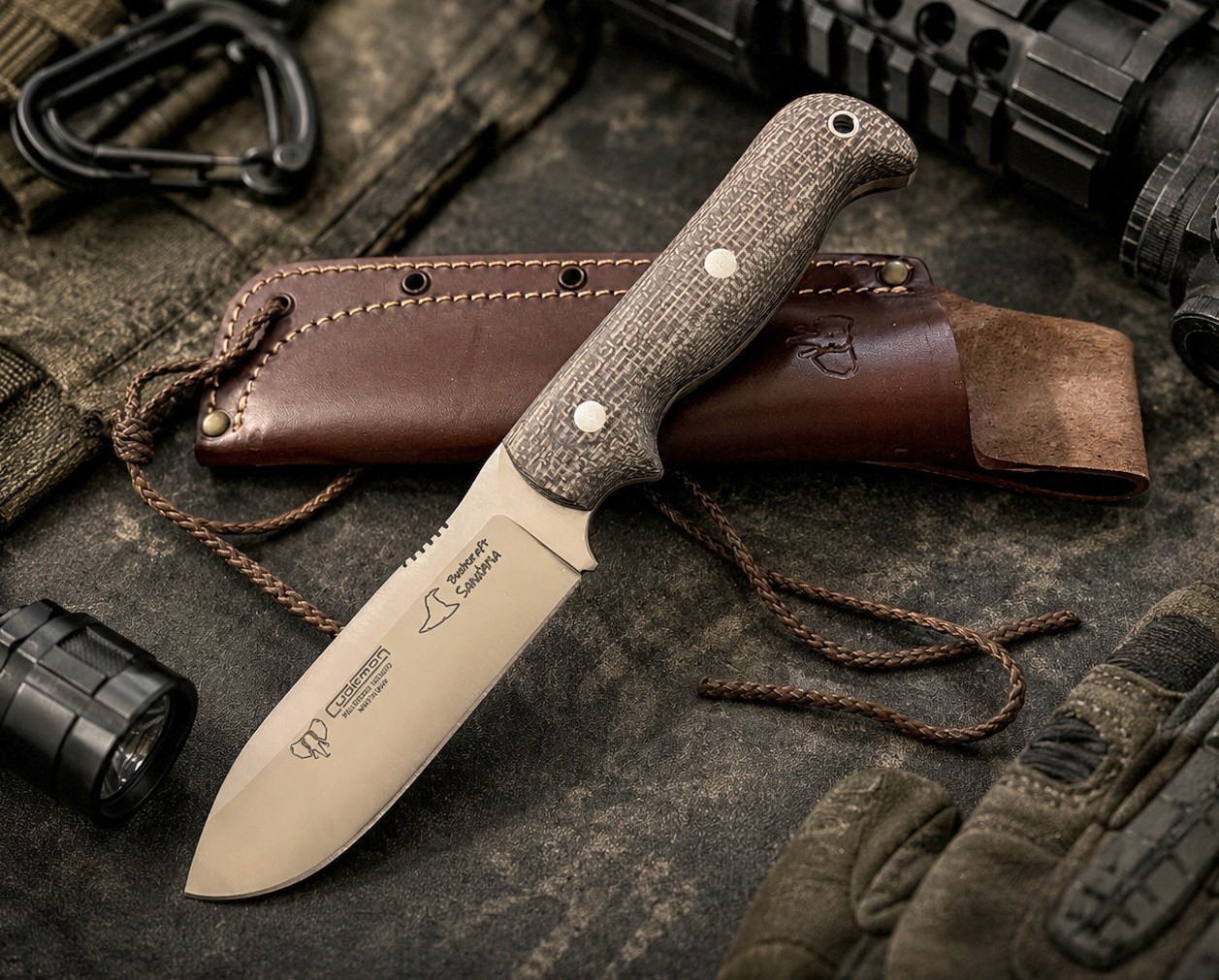 Cudeman Sanabria Full Tang Tactical fixed blade leather sheath Made in Spain