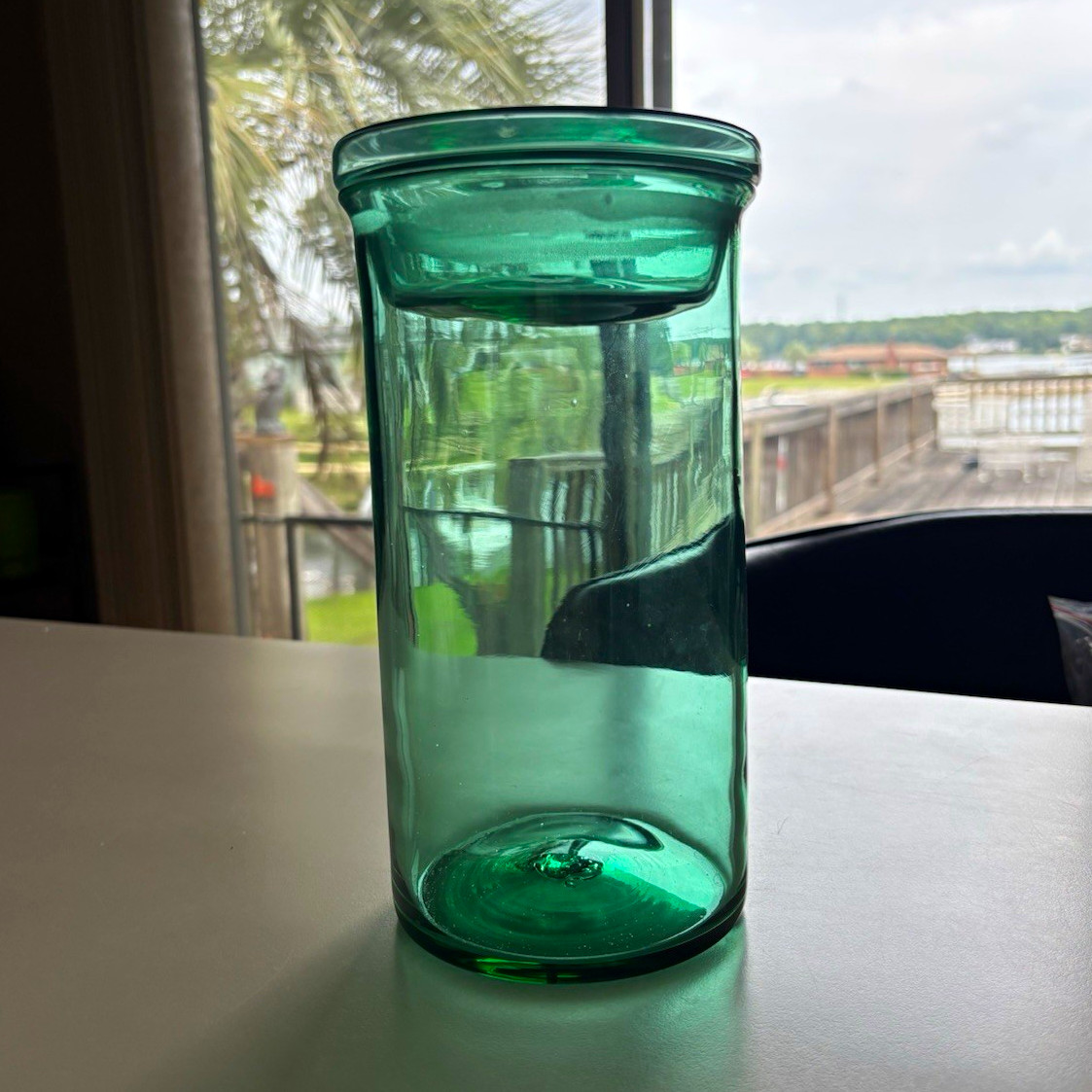 RARE Blenko Sea Green 5313 Glass Cylinder Canister - MINT Condition