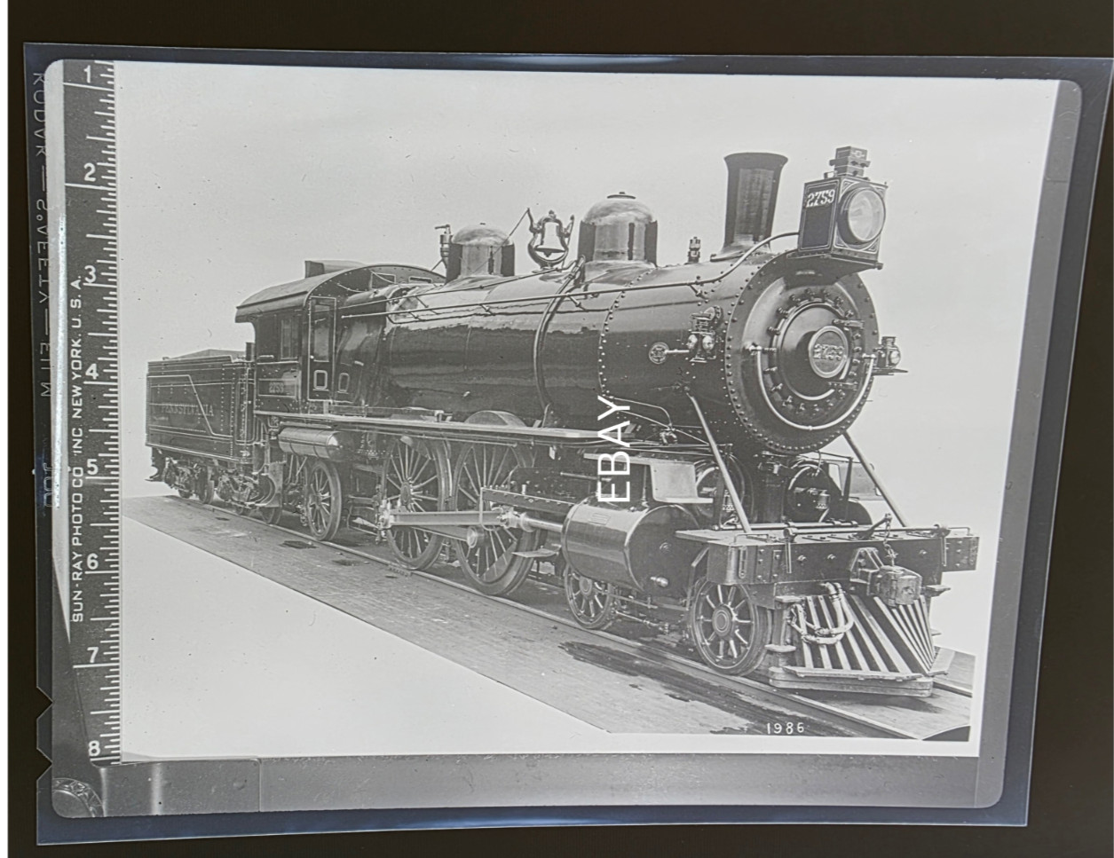 Pennsylvania Railroad PRR #2759 E-28 4-4-2 Locomotive 1950s Copy Negative