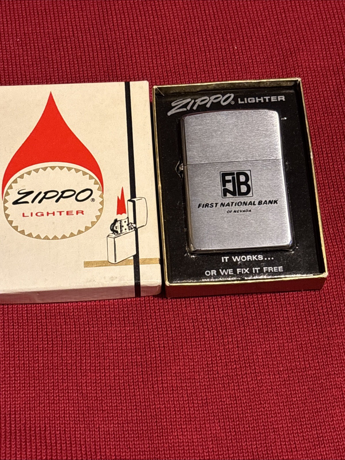 Zippo 1970’s-1975’s NIB Lighter First National Bank Of Nevada