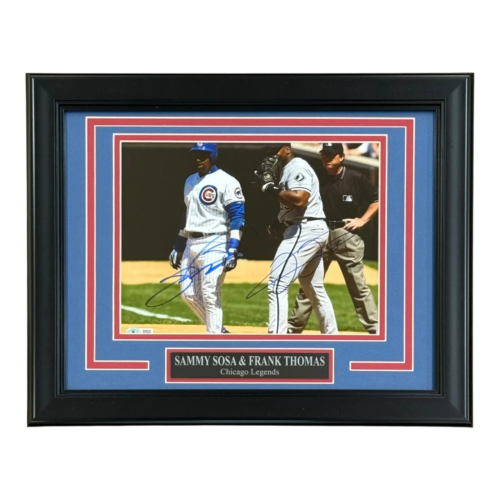 Sammy Sosa And Frank Thomas Autographed Chicago Rivals Deluxe Framed 8x10 Photo