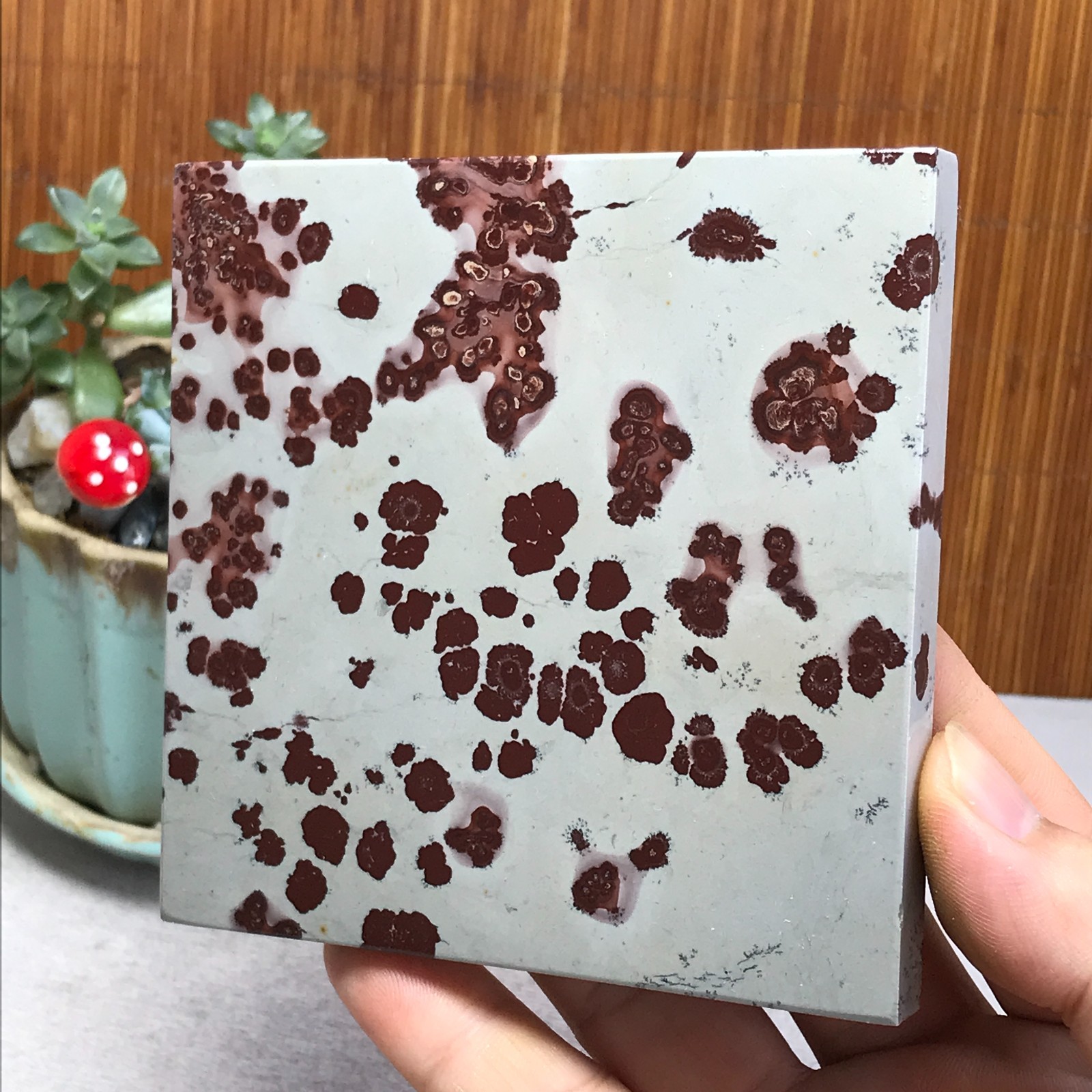 263g Natural Chinese painting stone crystal ornaments for home decoration A6946