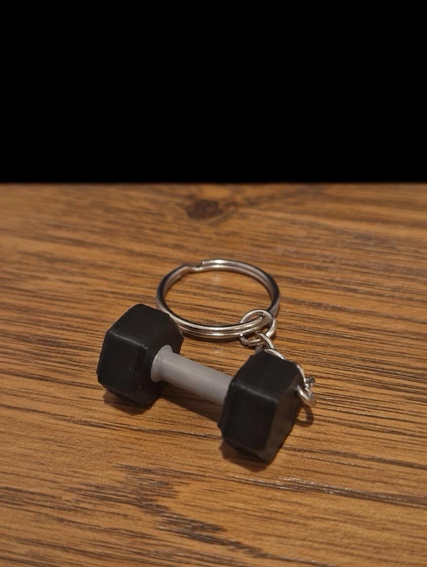 3D Printed Mini Dumbbell Keychain: Fitness Gift for Gym Lovers