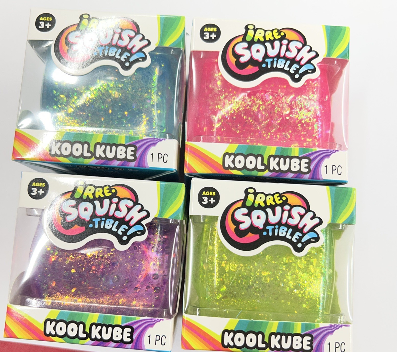 🔥VIRAL IrreSquishTible Kool Kube Pink Glitter Squishy Cube, NEW, Five Below