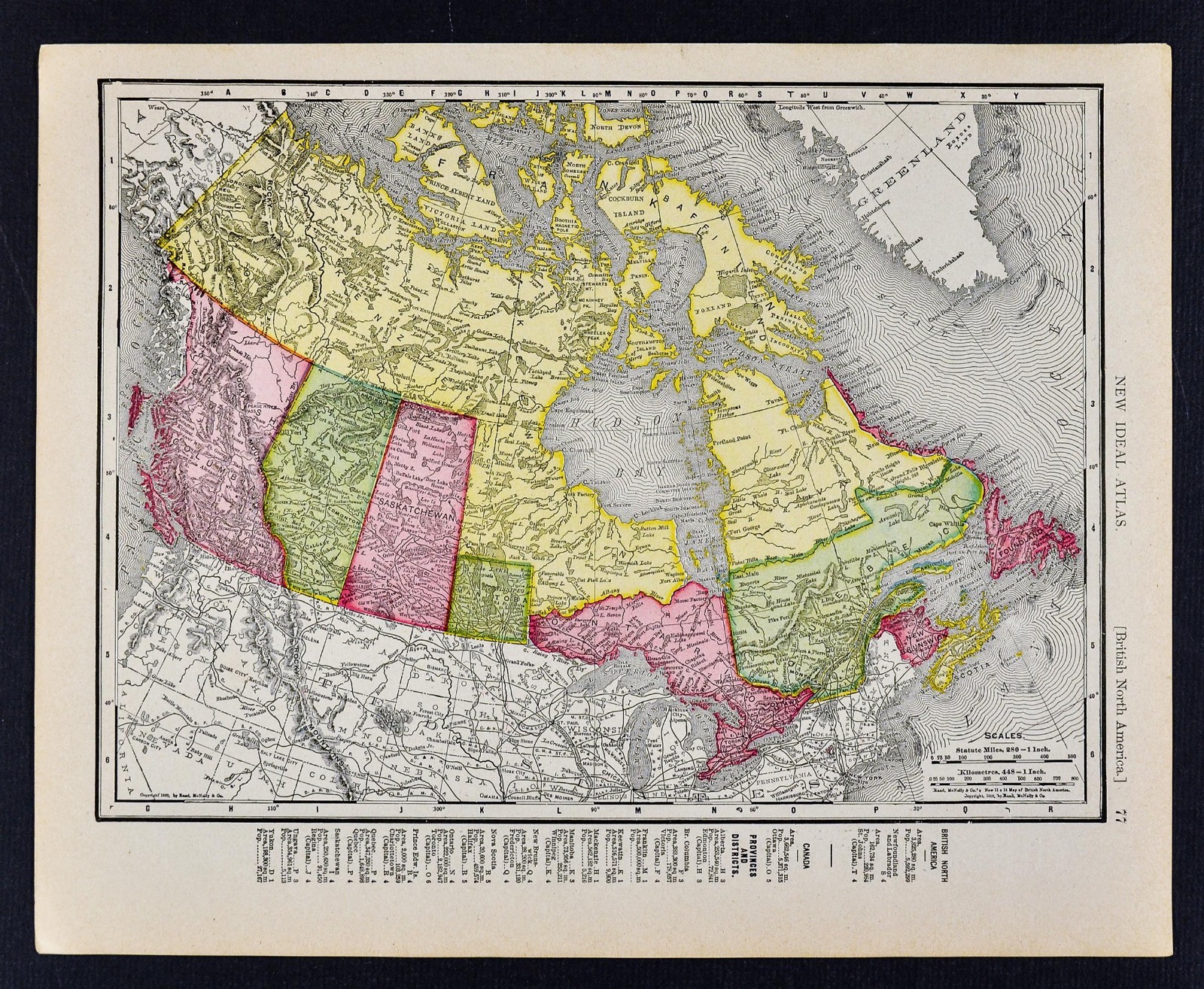 1911 McNally Index Map  Canada  Ontario Quebec Nova Scotia Vancou G2U