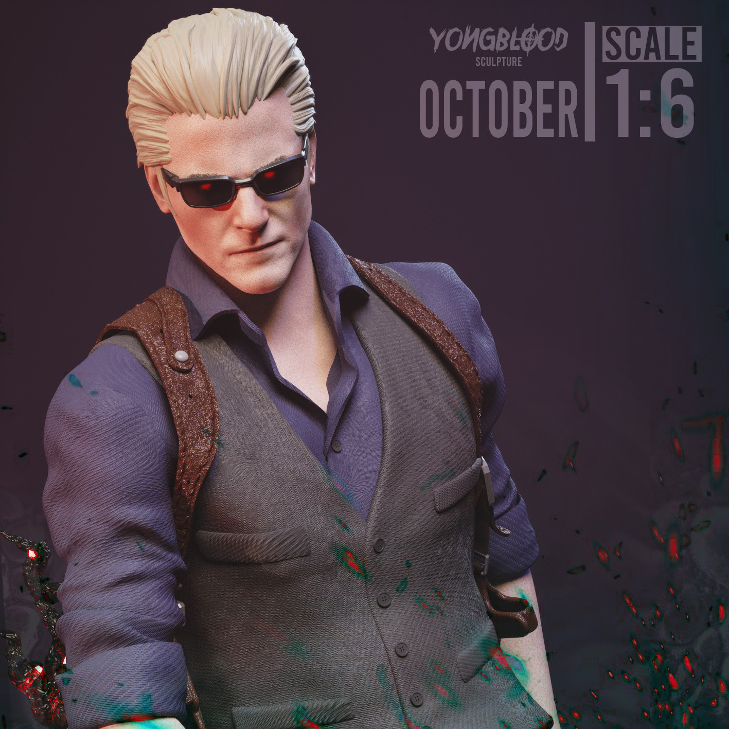 Albert Wesker Figurine Resident Evil Hand Painted Model / DIY Kit 9 pcs