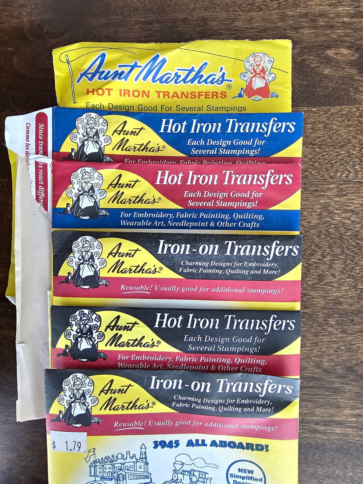 Lot of 6 Aunt Martha's Vintage Hot Iron Transfers for Embroidery