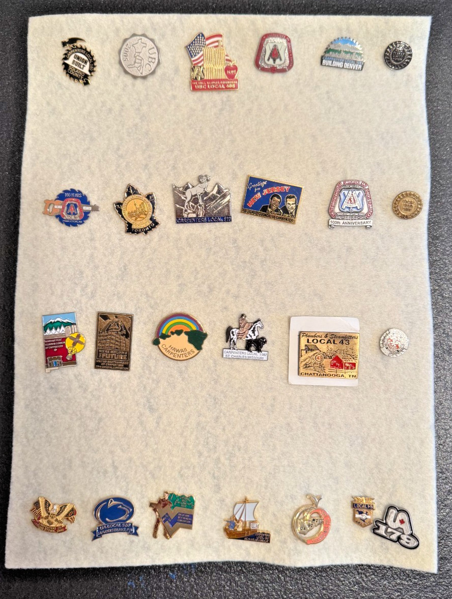 Lot Building & Construction Trades Pins Twin Towers NY HI Canada UAW Carpenters