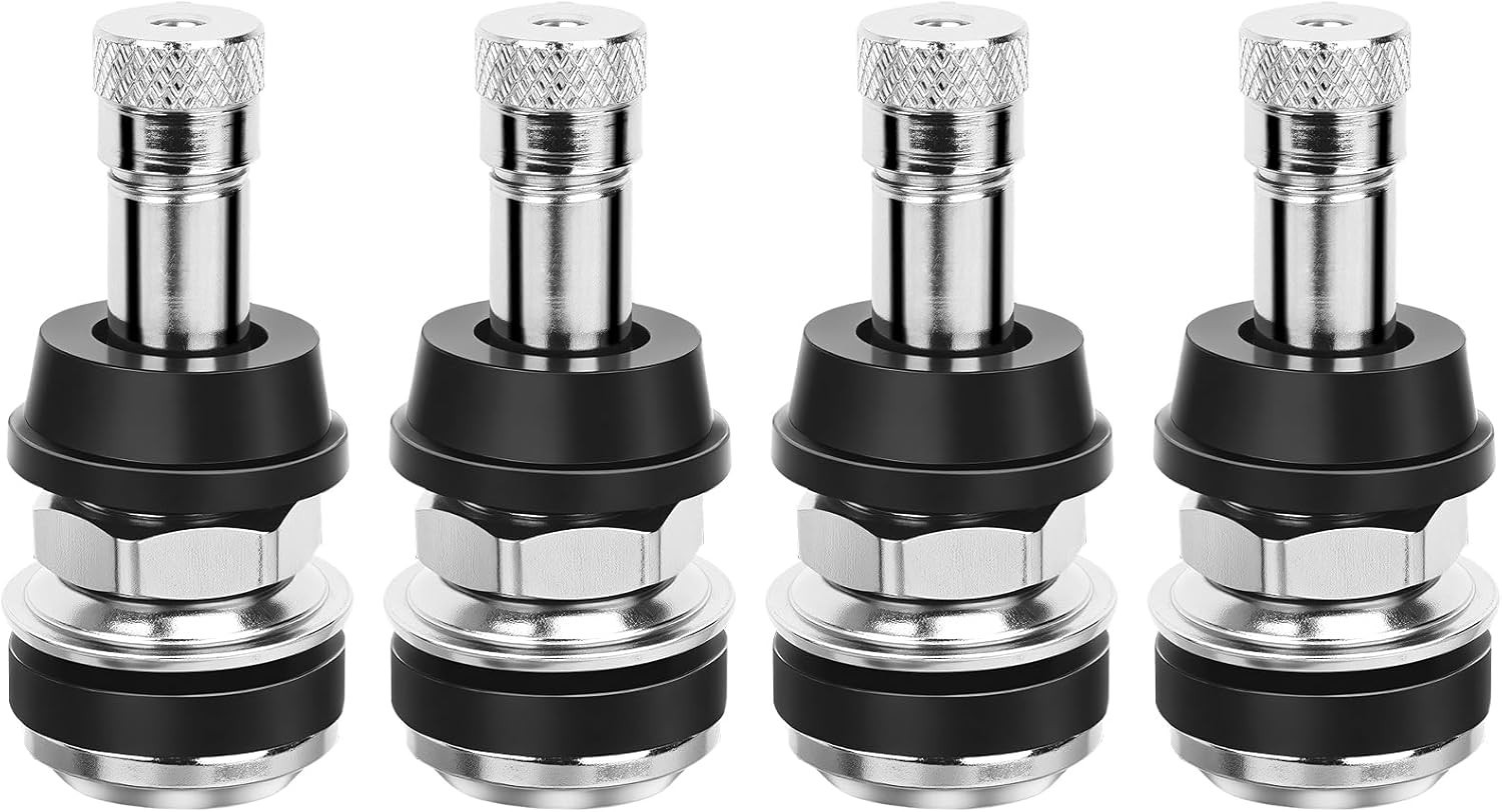 TR416 Metal Tire Valve Stems 4 Pack for Tubeless Tires Fits 0.453 0.625 HolesRms