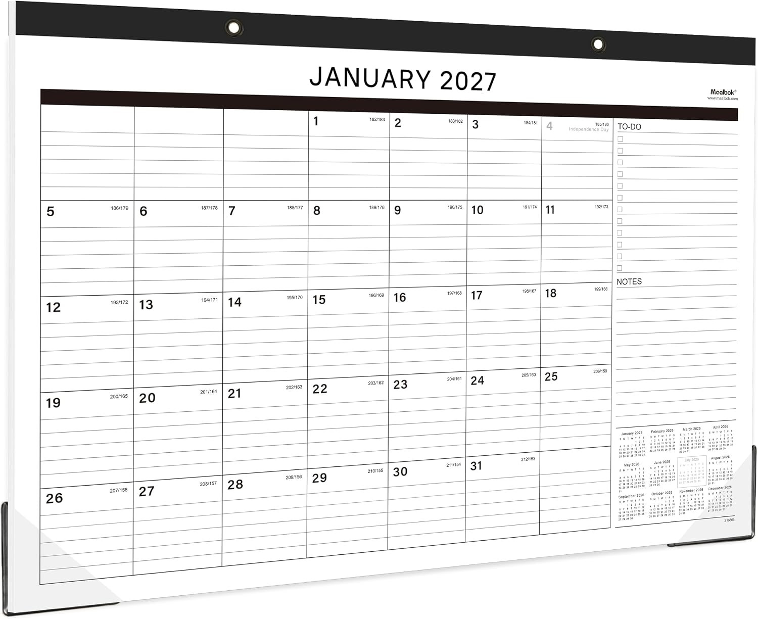 Desk Calendar 2026-2027 - 18 Months Desk Calendar 2026-2027, Jul 2026 - Dec 2027