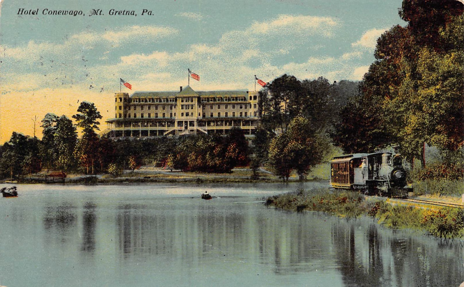 Hotel Conewago Mt Gretna Summer School advertising Pennsylvania 1912 postcard Hotel Conewago Mt Gretna Summer School advertising Pennsylvania 1912 postcard