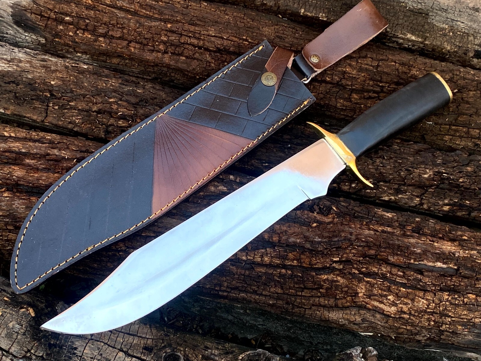 SHARDBLADE Custom HAND FORGED D2 STEEL HUNTING EDC BIG BOWIE KNIFE W/SHEATH