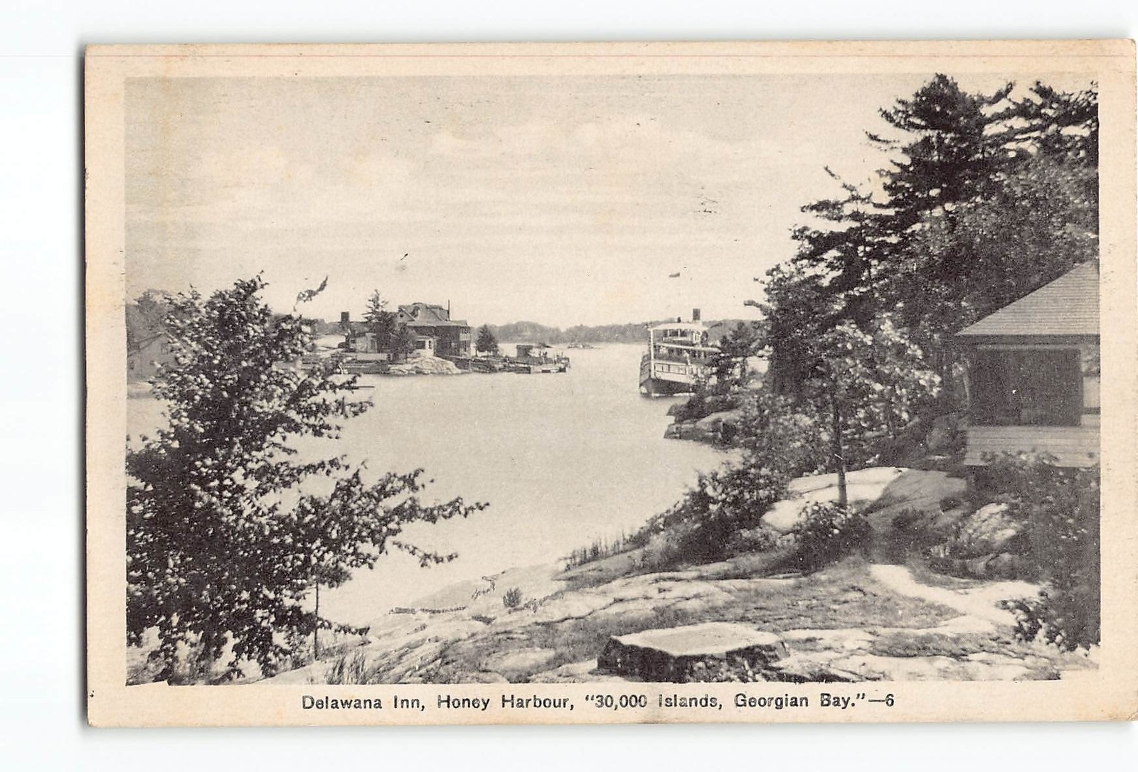 Georgian Bay Ontario Canada Postcard 1915-1930 Delawana Inn Honey Harbour